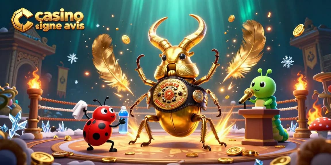 Découvrez une scène animée de casino en ligne avis avec des personnages ludiques et des éléments de jeu captivants.