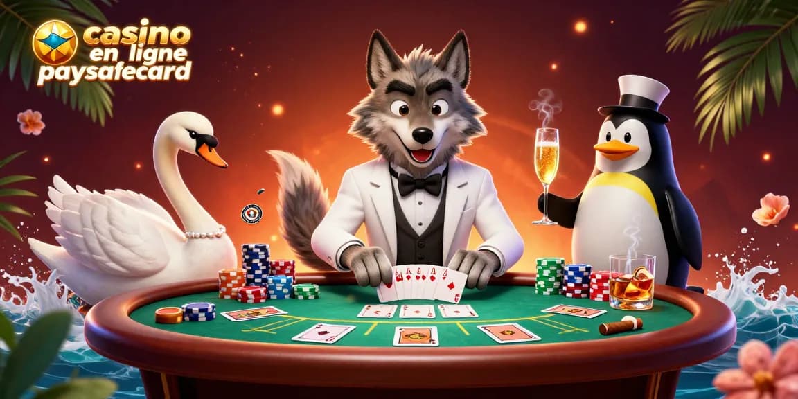 Découvrez un casino en ligne paysafecard animé avec des personnages colorés et des éléments de jeu captivants.