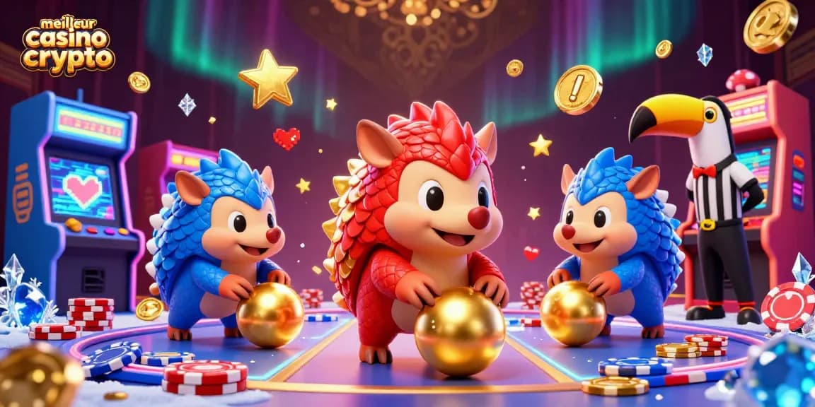 Gagnez au meilleur casino crypto avec des pangolins rivaux créant un jeu dynamique autour des jetons de poker.