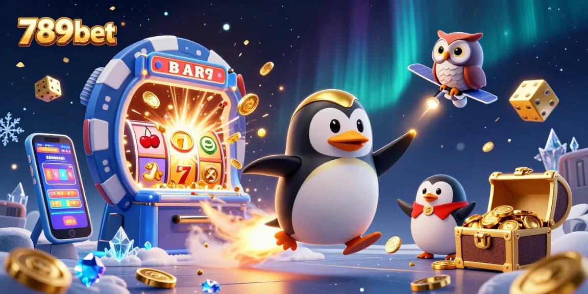 Experience the thrill of winning with 789bet in this vibrant casino-themed space adventure illustration.