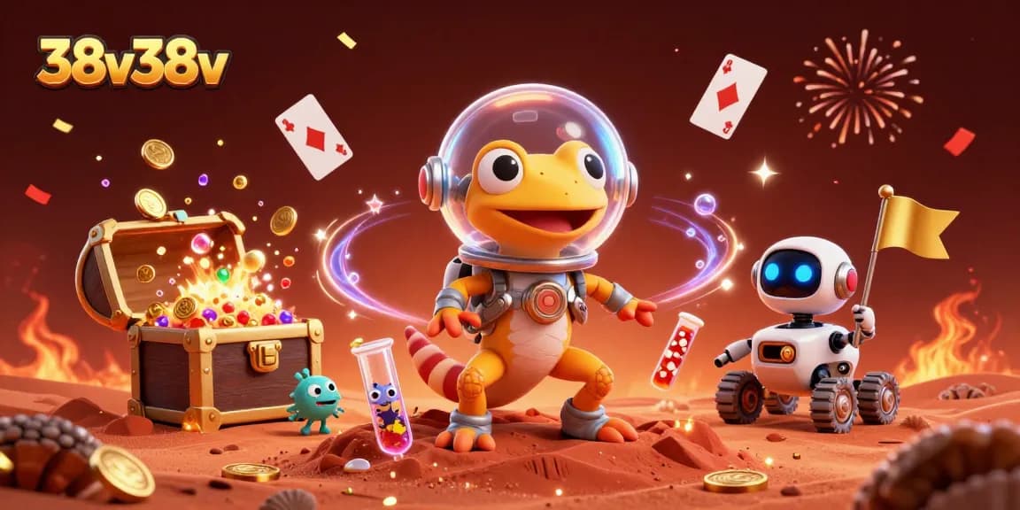 Experience thrilling wins with 38v38v in a vibrant cosmic casino setting.