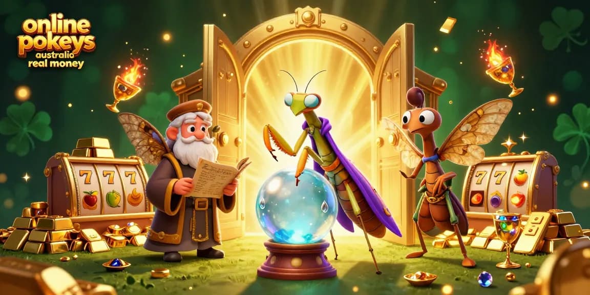 Play exciting online pokies Australia real money with vibrant 3D characters and jackpot symbols.