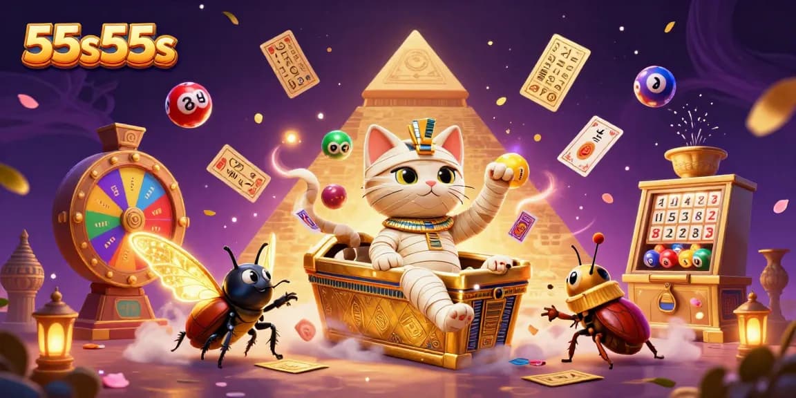 Experience thrilling gameplay with 55s55s as an Egyptian mummy cat unveils casino treasures.