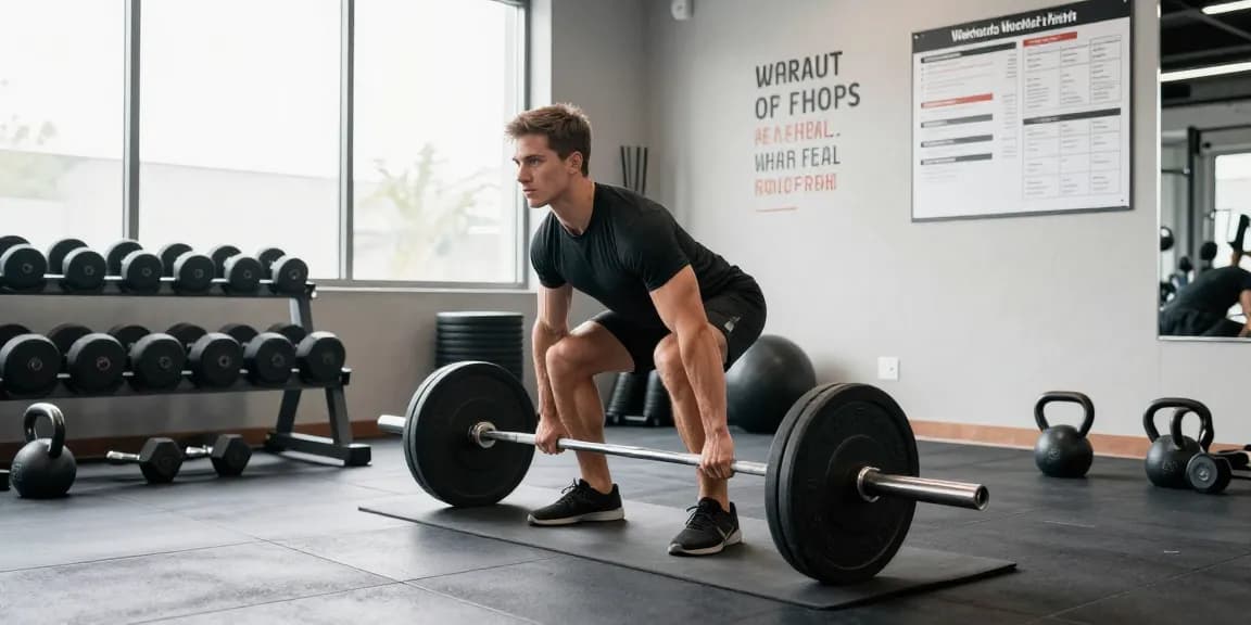 Focused athlete lifting weights in a gym at Astera Shop, showcasing dedication to fitness.