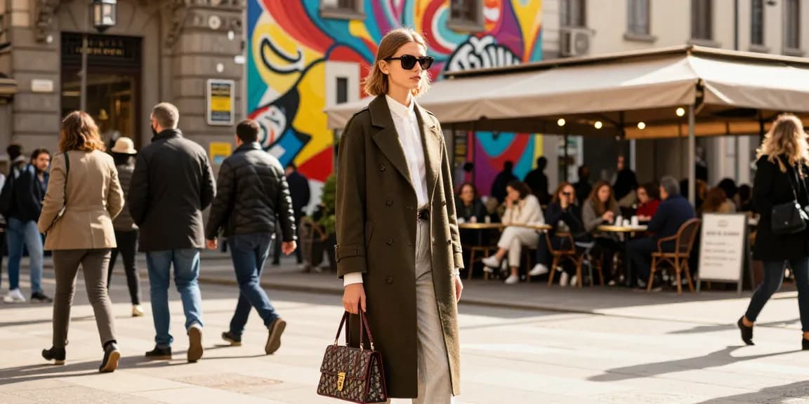 Un photographe professionnel à Milan capturant des tendances de mode avec une ambiance urbaine vibrante, Fotografo Milano.