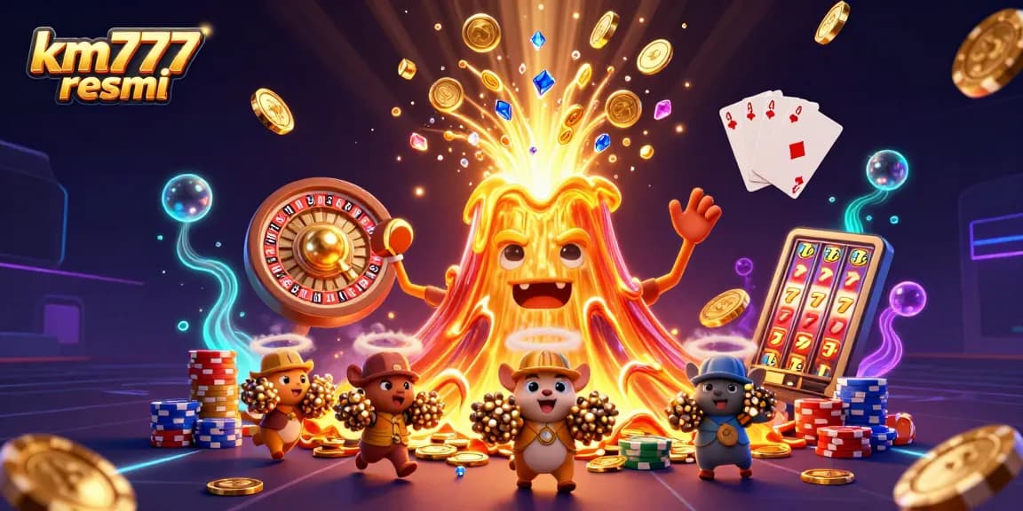 Experience excitement with km777 resmi, showcasing a lively casino scene bursting with thrilling treasures.