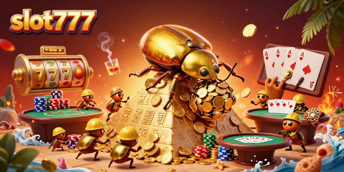 Menangkan slot777 dengan mesin slot berwarna-warni dan simbol jackpot menggiurkan di latar belakang yang kaya.
