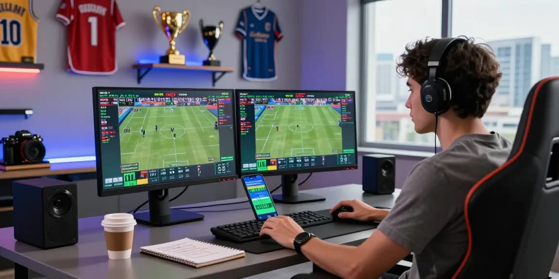 Exciting online gaming setup with live sports matches showcasing Prediksi Bola Malam Ini for betting.