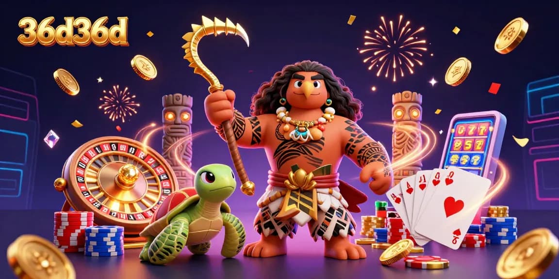 Engage with 36d36d's thrilling casino adventure featuring vibrant gaming elements and characters.