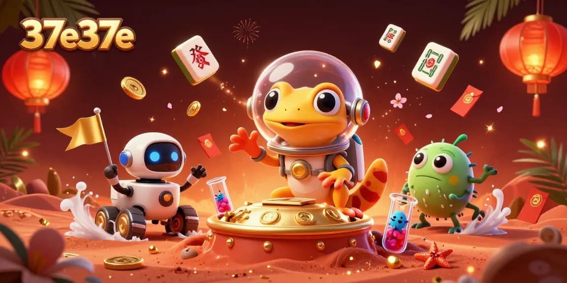 Explore o extraordinário universo do 37e37e com um gecko marciano e um cassino dourado.