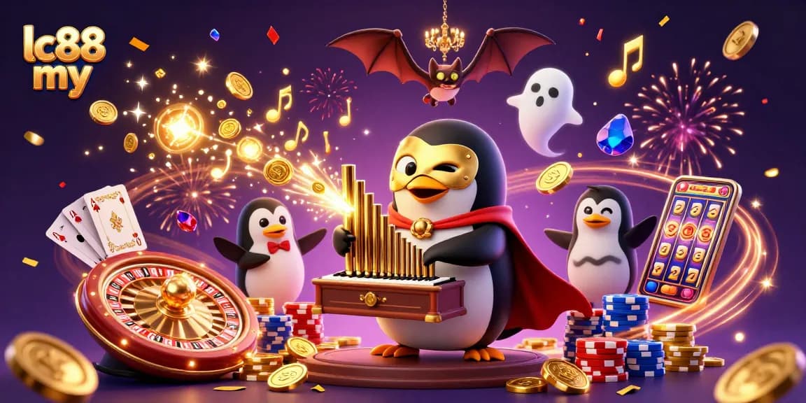 Experience exciting gameplay at lc88 my with the 3D casino illustration featuring vibrant characters and magical elements!