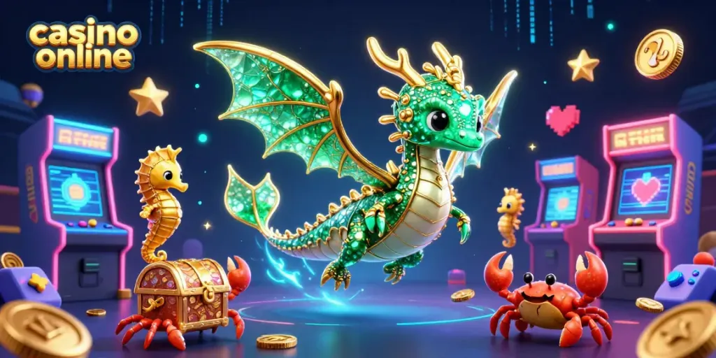 Juega en un casino online, donde el dragón marino y los cangrejos llevan el tesoro.
