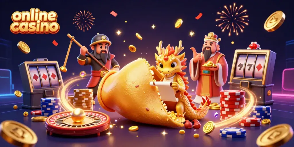 Experience excitement with this vibrant online casino-themed 3D illustration featuring dynamic casino elements.