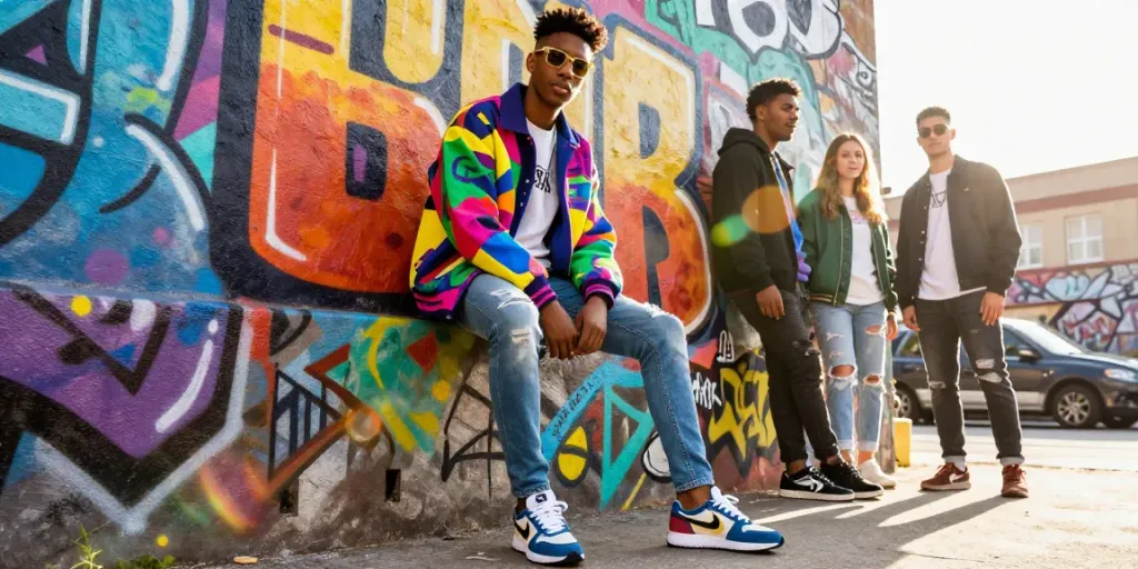 Vibrant urban fashion scene showcasing diverse styles and trends on Fashionisk .com.