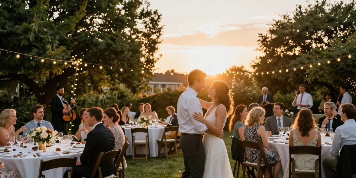 Hochzeit DJ Berlin sorgt für Stimmung bei romantischer Feier im Freien.