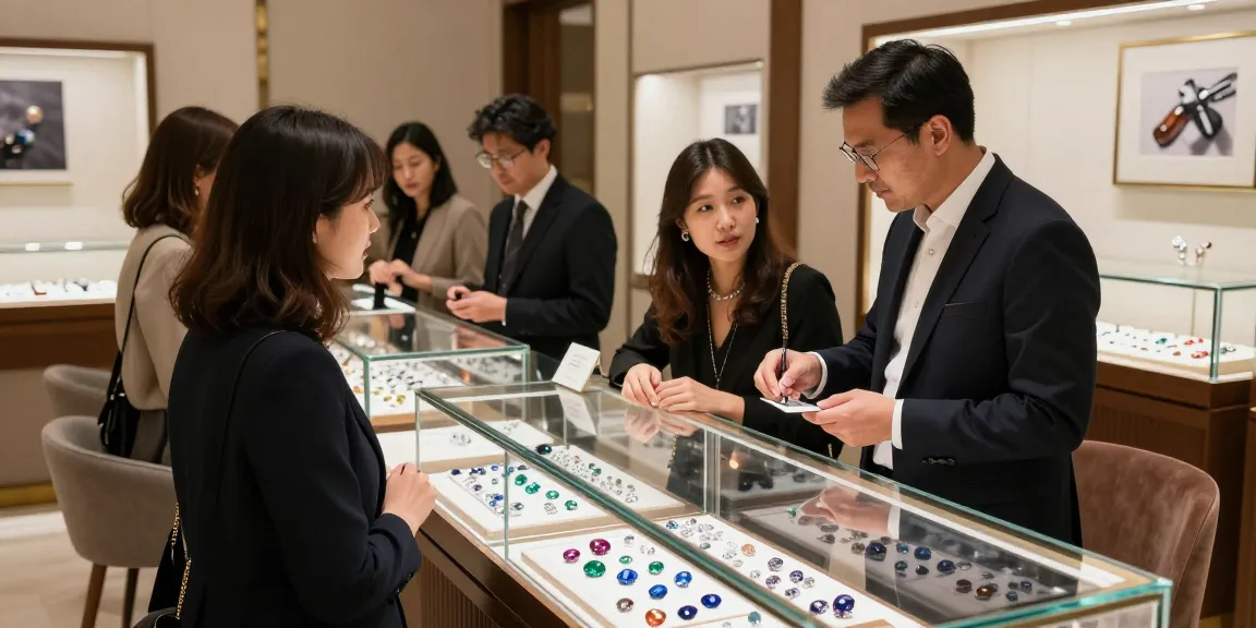 Discover quality gemstones at https://www.mygemspot.com in an elegant retail scene showcasing sparkling natural stones.