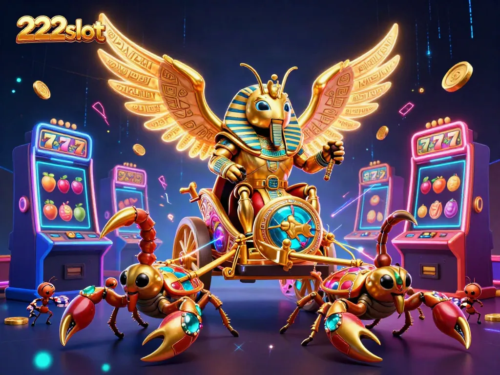 Menangkan permainan dengan 222slot melalui mesin slot modern dan simbol keberuntungan yang berkilau.
