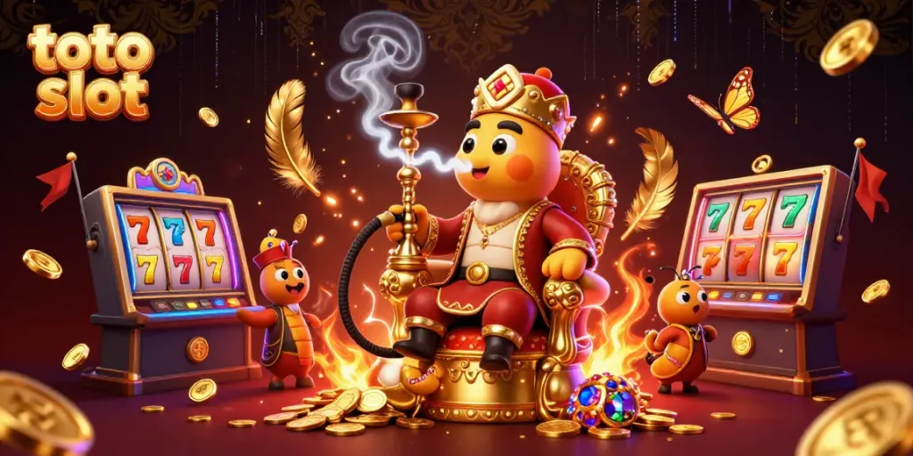 Engage in thrilling toto slot gameplay featuring a vibrant 3D caterpillar character amidst explosive casino elements.
