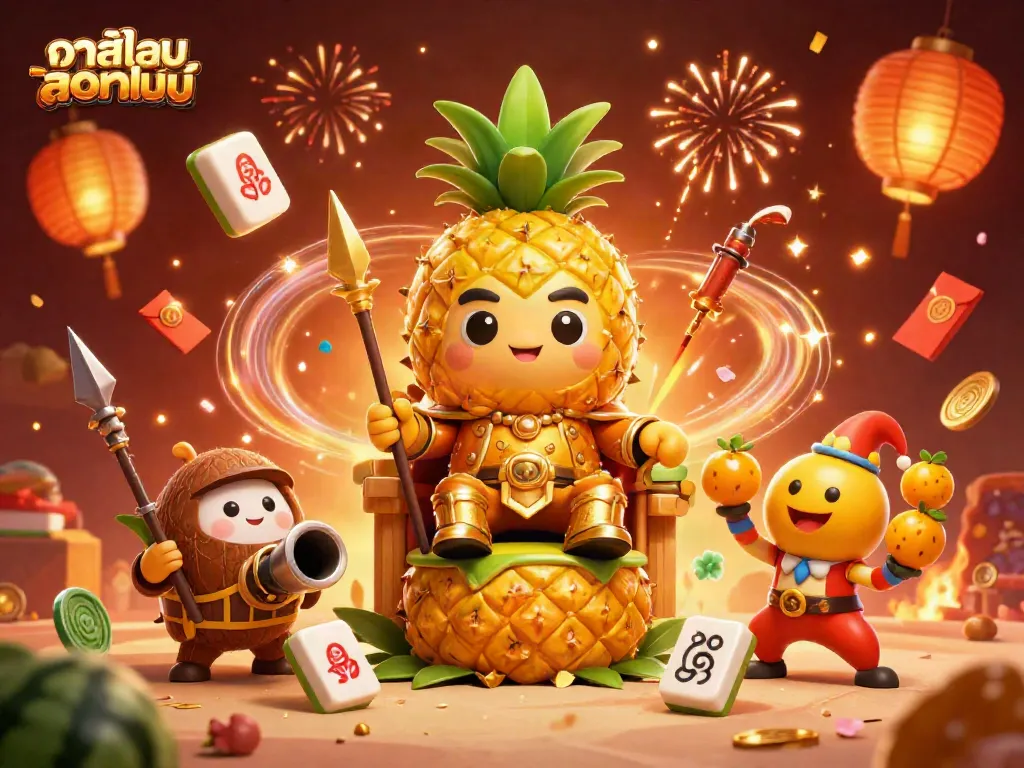 คาสิโนออนไลน์ที่มีตัวละครการ์ตูน 3 มิติในงานเฉลิมฉลอง พร้อมบรรยากาศโบนัส