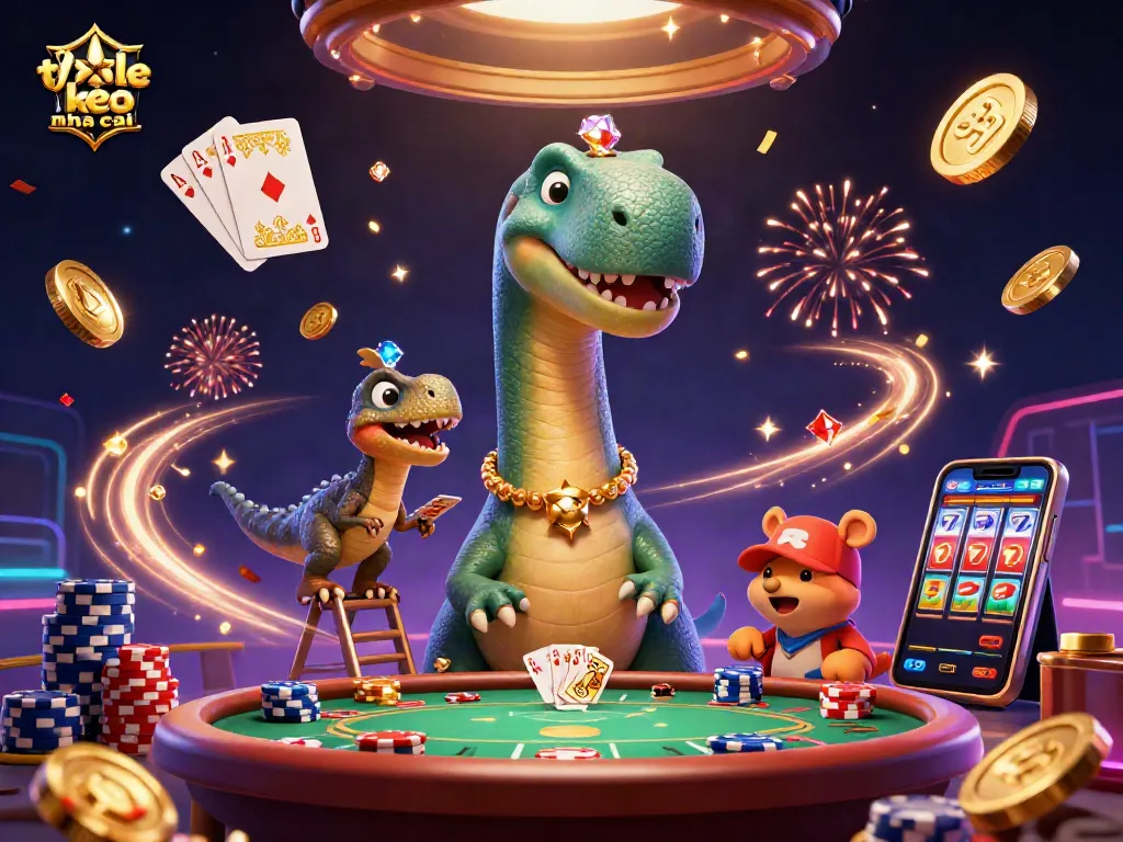Bettors analyze ty le keo nha cai at a buzzing casino, surrounded by dynamic gambling elements.