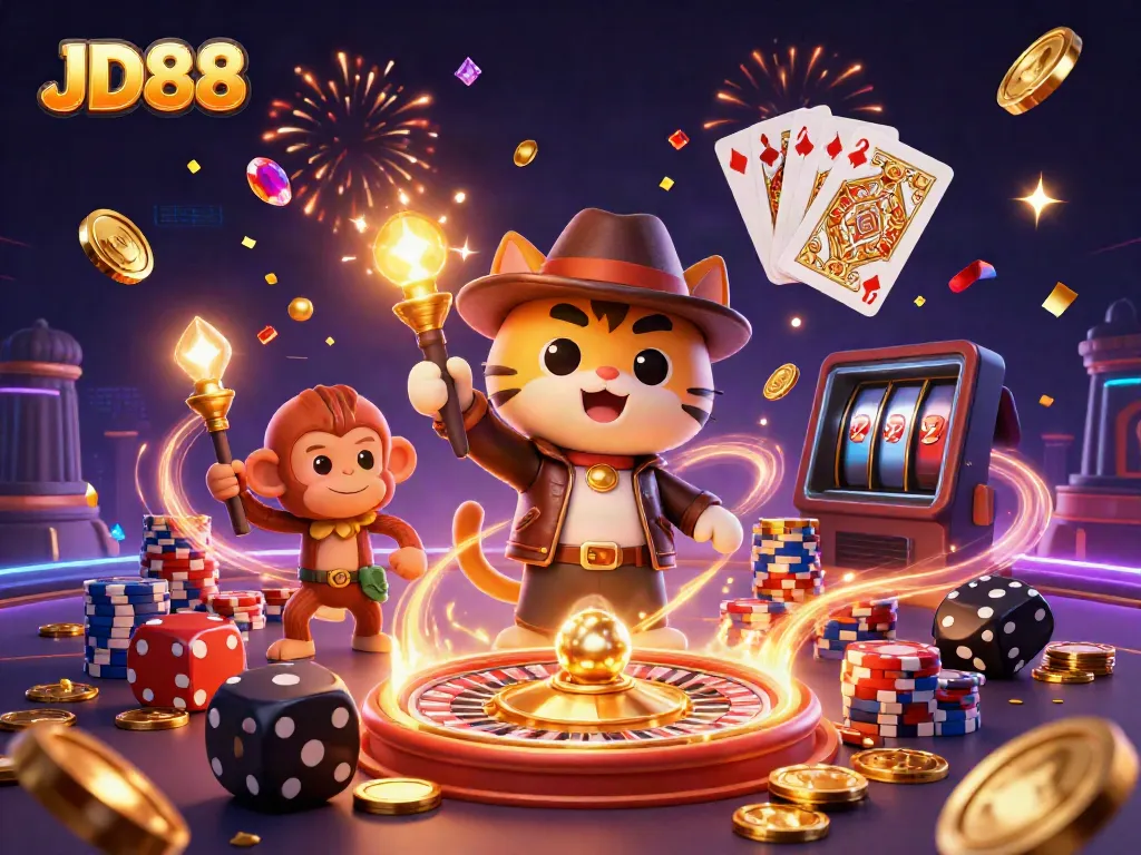 Join the adventure with JD88 as the archaeologist cat uncovers thrilling casino treasures.