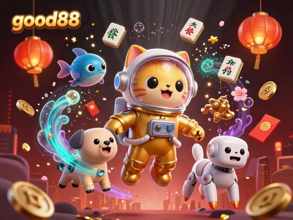 Experience the excitement of good88 with vibrant alien characters and casino-themed elements in a dynamic 3D scene.
