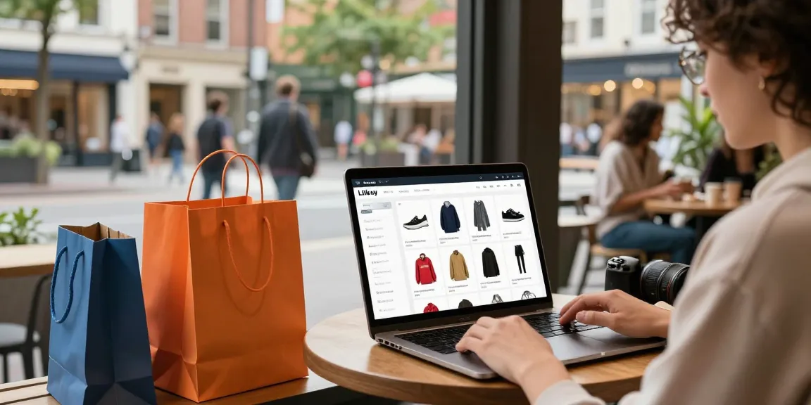 Explore the latest fashion trends with the Litbuy spreadsheet in an urban shopping scene.