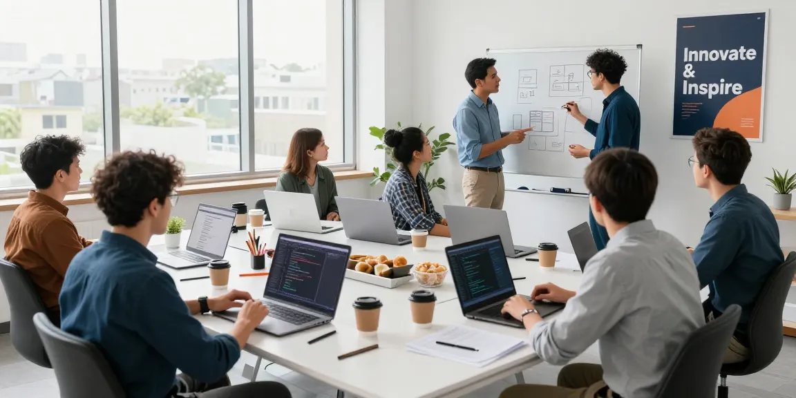 Developers collaborating in a modern workspace while discussing the telegram chinese download app features and coding.
