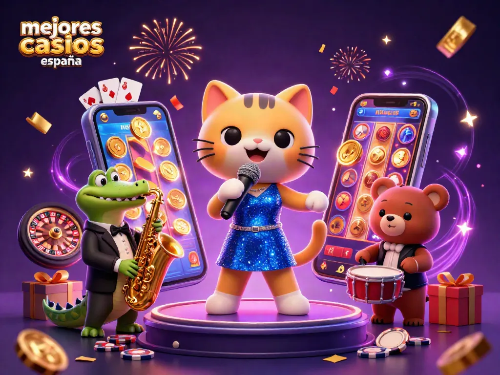 Disfruta de los mejores casinos online España con esta ilustración animada llena de juegos y sorpresas.