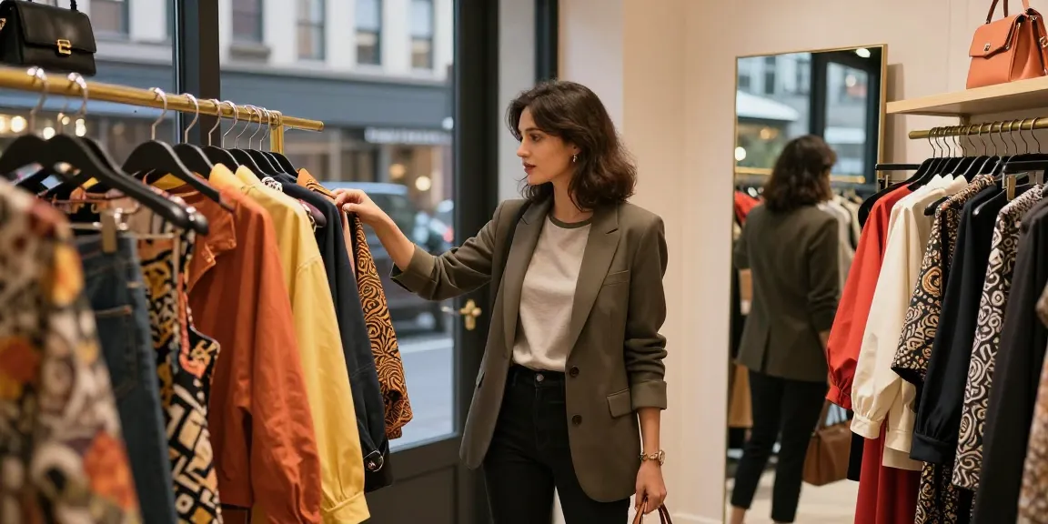 Consulenza di Personal shopping in boutique moda, donna esplorando il suo stile.