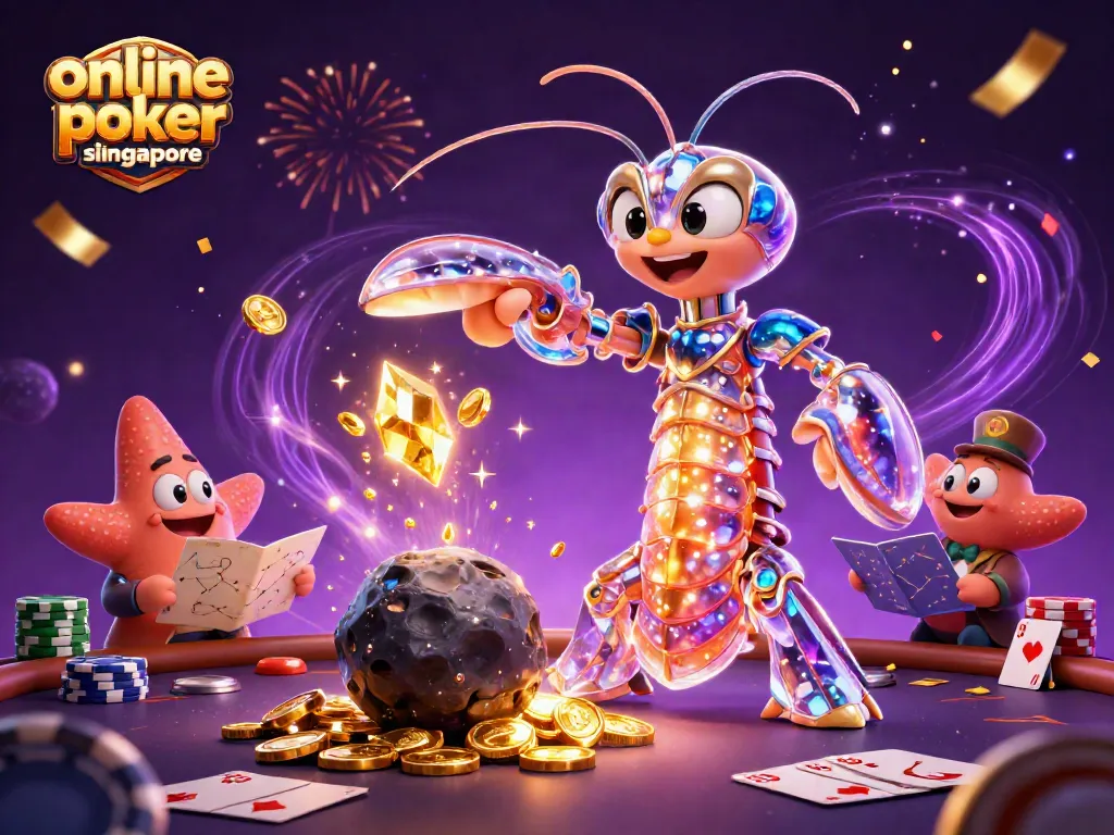 Experience thrilling action with online poker Singapore, featuring poker tables and dynamic game elements.